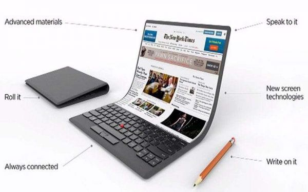Концепция ноутбуков Lenovo ThinkPad с изгибающимся экраном