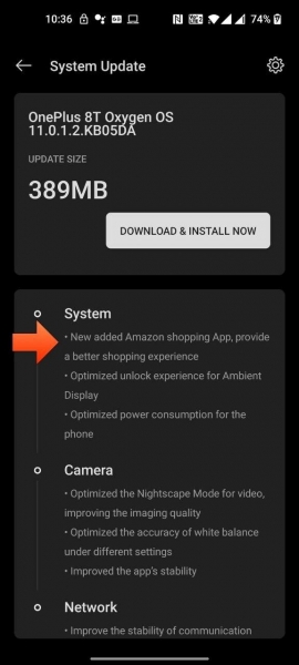 Первое обновление для OnePlus 8T. Налажена камера и энергоэффективность