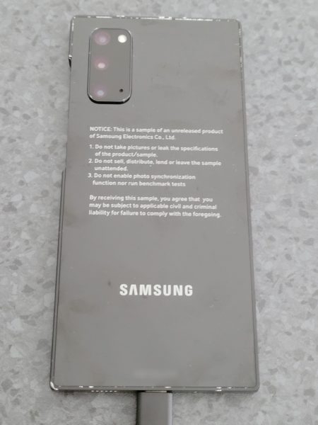 Секретный прототип Samsung Galaxy S20