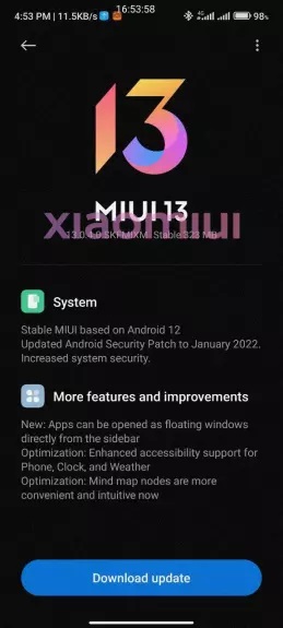 Следующий Redmi Note обновился до MIUI 13 на Android 12