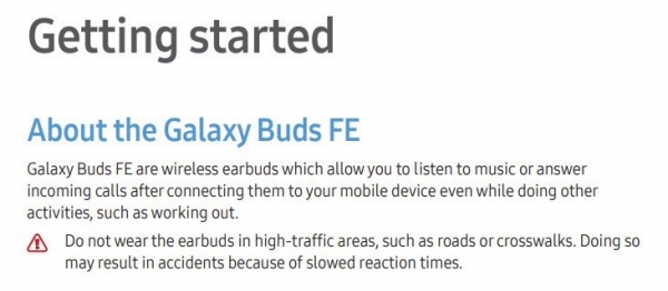 Samsung Galaxy Buds FE были раскрыты через инструкцию по эксплуатации