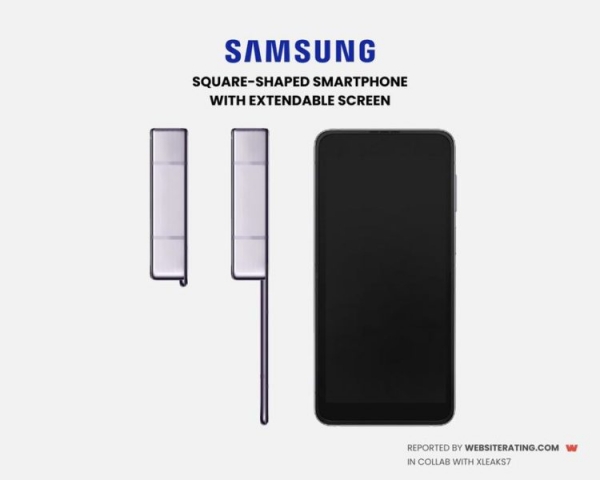 Новый патент от Samsung. Квадратный смартфон с выдвижным дисплеем